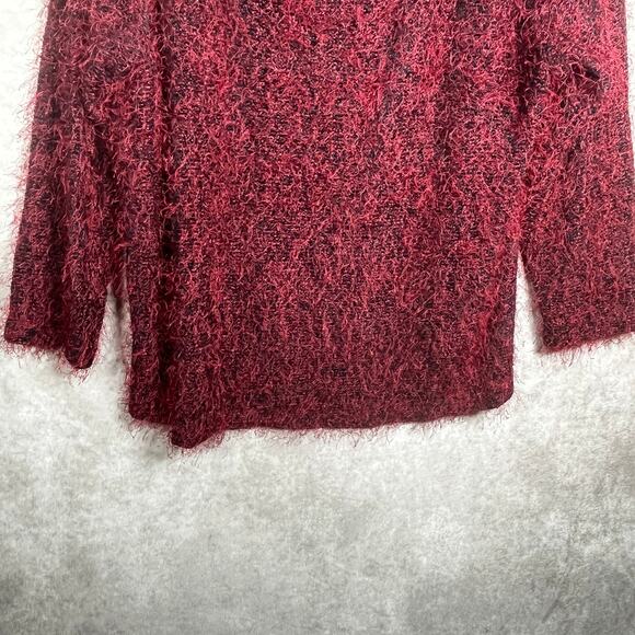 Karen Kane Lifestyle Sweater Womens Size 3X Red Knit Hairy Pullover Long Sleeves - Picture 3 of 9